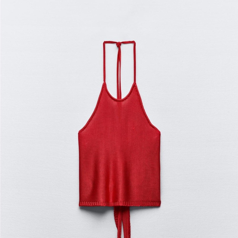 Zara Red Knit Halter